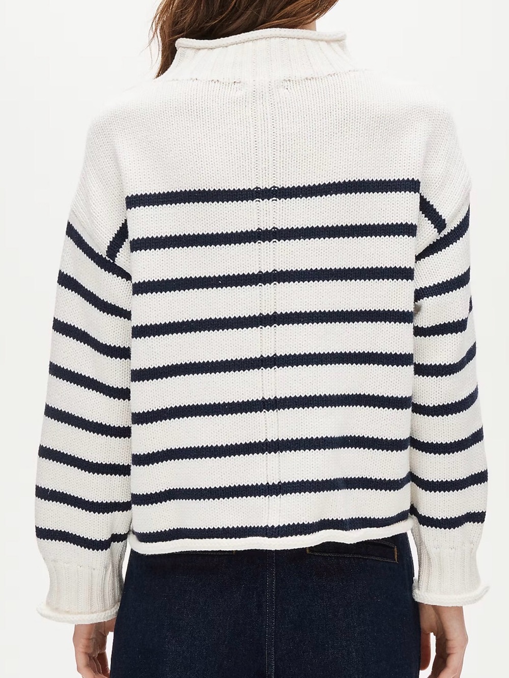 J CREW M 2025 Rollneck™ sweater in stripe CN857 - Picture 4 of 6